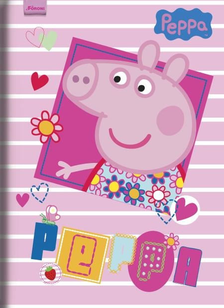 Caderno Desenho Universitário Capa Dura Peppa Pig 96 Folhas Espiral, Foroni  8609, Multicor