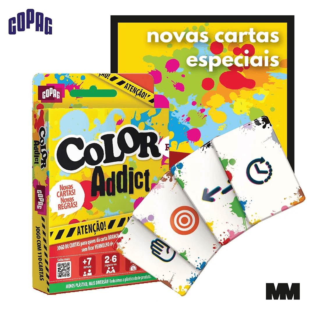 Jogo de Cartas Infantil - Color Addict - 110 Cartas - Copag