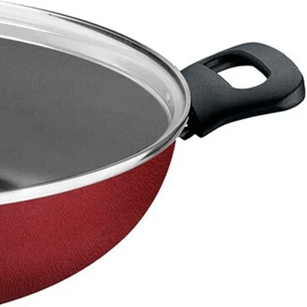 Wok Tramontina Loreto Alumínio Revestimento Antiaderente Starflon Max  Vermelho 28 cm 3,6 L